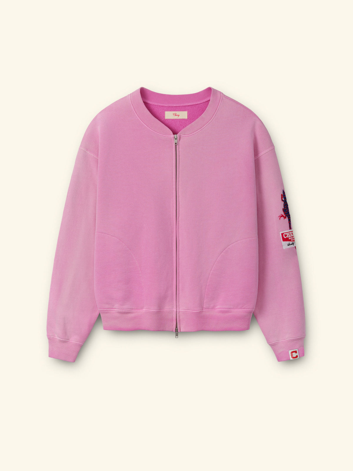 Gecko Zip Up Crew (Fuchsia)