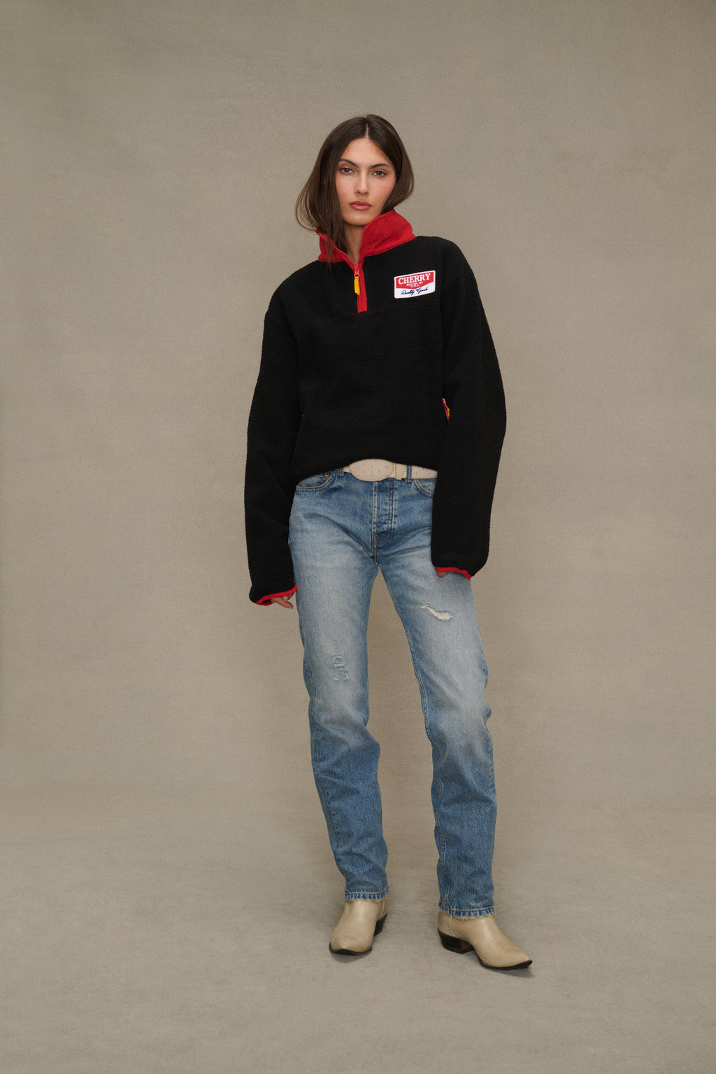 Racing Half Zip Fleece (Black/Red)